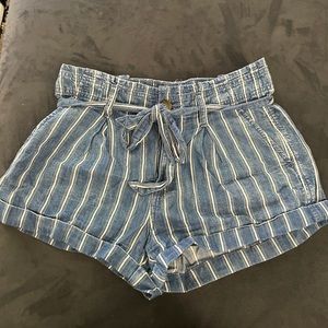 American Eagle Striped Denim Shorts